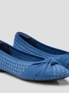 VIVAIA Bibi flats Denim Blue knotted bow slip-on comfort shoes 36.5 US 6.5